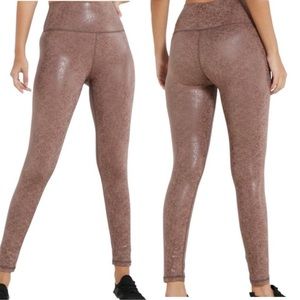 Offline by Aerie The Hugger Brown Patterned Metallic Leggings